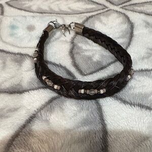 Braided Horse Hair Bracelet with Beads